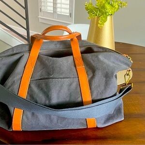 Madewell Navy blue and Brown Travel Bag